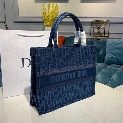 dior blue bag small|Dior blue tote bag.